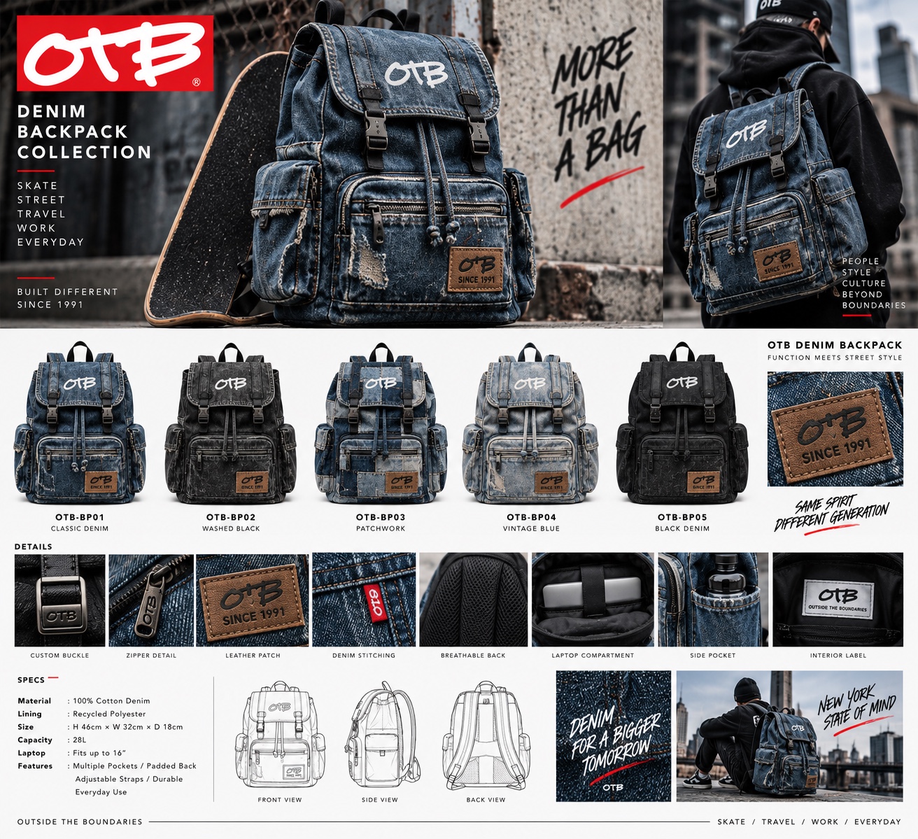 Denim Backpack Collection